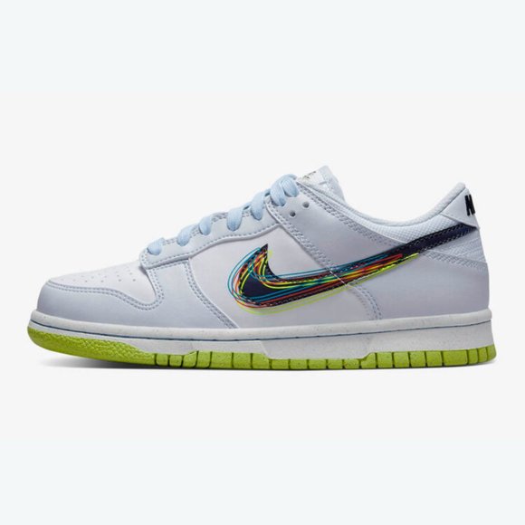 [NEW] NIKE DUNK LOW 3D SWOOSH GREY GRADE SCHOOL SHOES SIZE 4.5Y YOUTH SNEAKERS - Picture 1 of 12